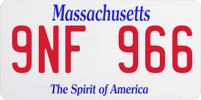 MA license plate 9NF966