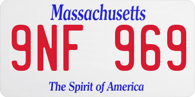 MA license plate 9NF969