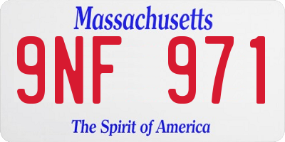 MA license plate 9NF971