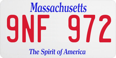 MA license plate 9NF972