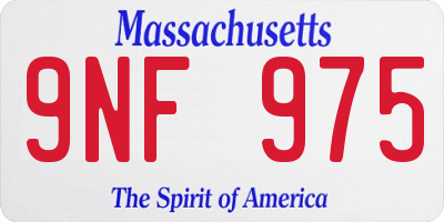 MA license plate 9NF975