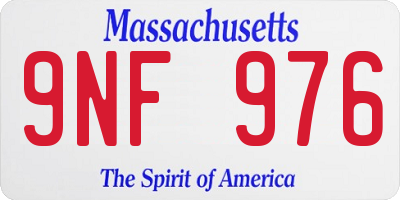 MA license plate 9NF976