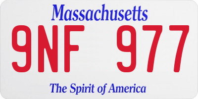 MA license plate 9NF977