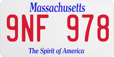 MA license plate 9NF978