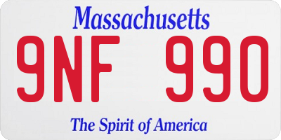 MA license plate 9NF990