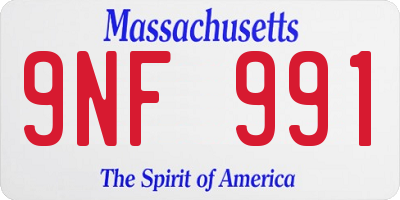 MA license plate 9NF991