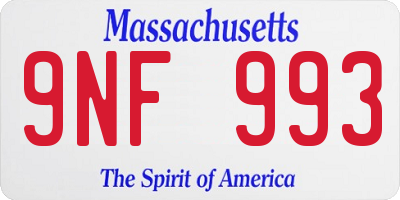 MA license plate 9NF993