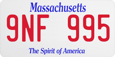 MA license plate 9NF995