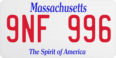 MA license plate 9NF996