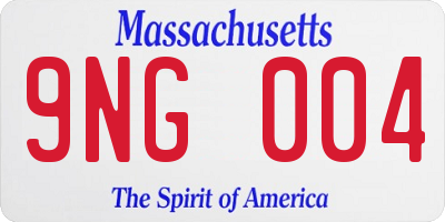 MA license plate 9NG004