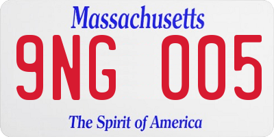 MA license plate 9NG005