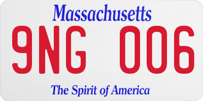 MA license plate 9NG006