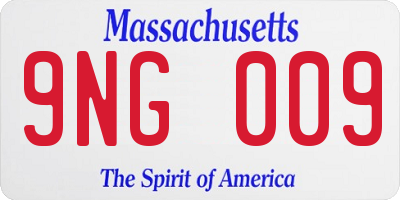 MA license plate 9NG009