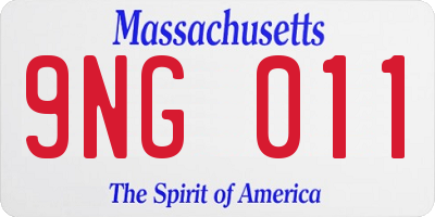 MA license plate 9NG011