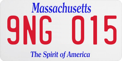 MA license plate 9NG015