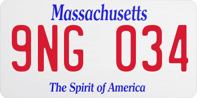 MA license plate 9NG034