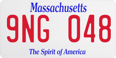 MA license plate 9NG048