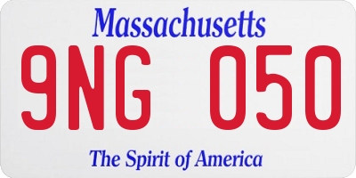 MA license plate 9NG050