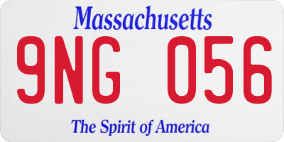 MA license plate 9NG056