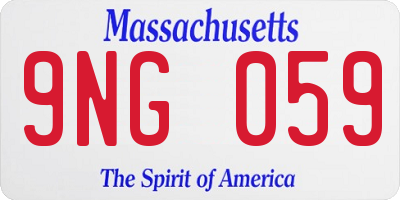 MA license plate 9NG059