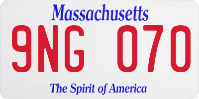 MA license plate 9NG070