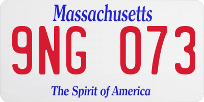 MA license plate 9NG073
