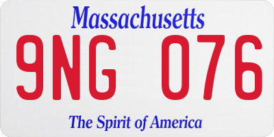 MA license plate 9NG076