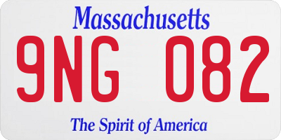 MA license plate 9NG082