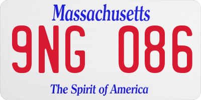 MA license plate 9NG086