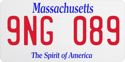 MA license plate 9NG089