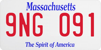 MA license plate 9NG091