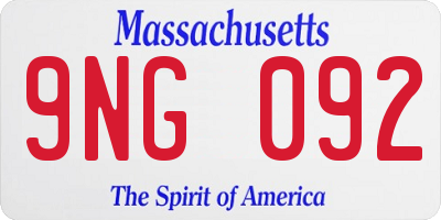 MA license plate 9NG092