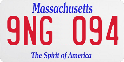 MA license plate 9NG094