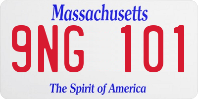 MA license plate 9NG101