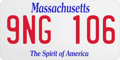 MA license plate 9NG106