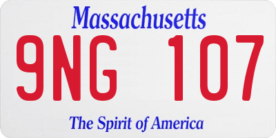MA license plate 9NG107