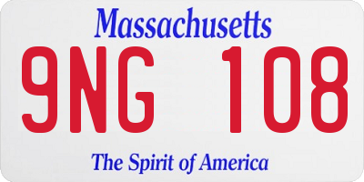MA license plate 9NG108