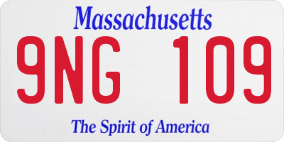 MA license plate 9NG109