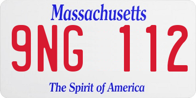 MA license plate 9NG112