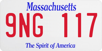 MA license plate 9NG117