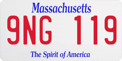 MA license plate 9NG119