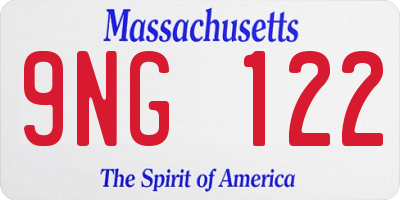 MA license plate 9NG122