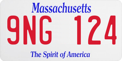 MA license plate 9NG124