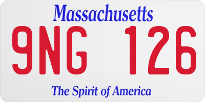 MA license plate 9NG126