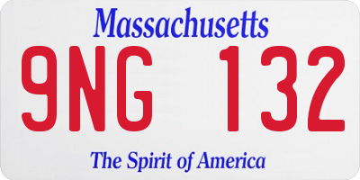 MA license plate 9NG132