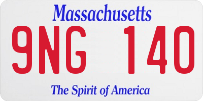 MA license plate 9NG140