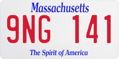 MA license plate 9NG141