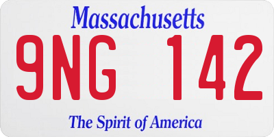MA license plate 9NG142