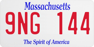 MA license plate 9NG144