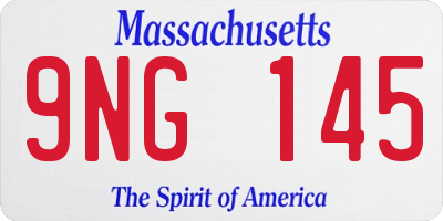 MA license plate 9NG145